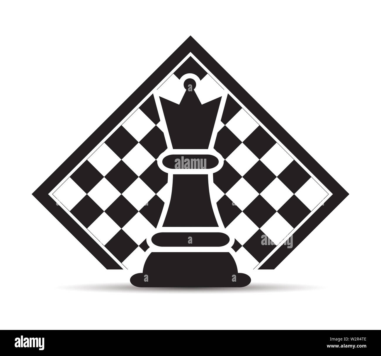 Concept de stratégie d'entreprise avec des chiffres sur un échiquier d'illustration vectorielle moderne. Pièces d'Échecs noir chiffres Illustration. Banque D'Images