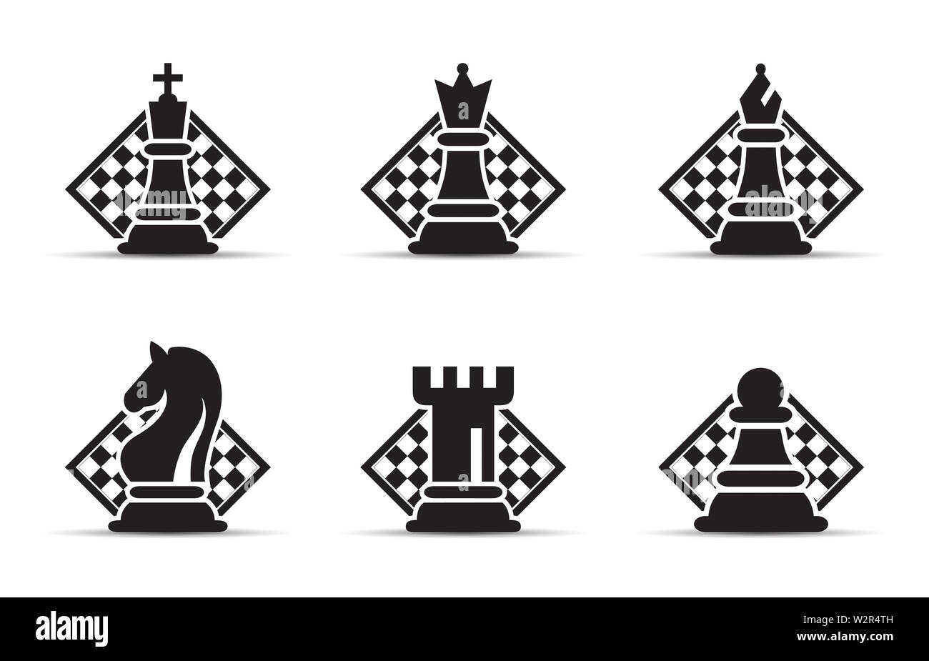 Concept de stratégie d'entreprise avec des chiffres sur un échiquier Jeu d'illustration vectorielle moderne Banque D'Images