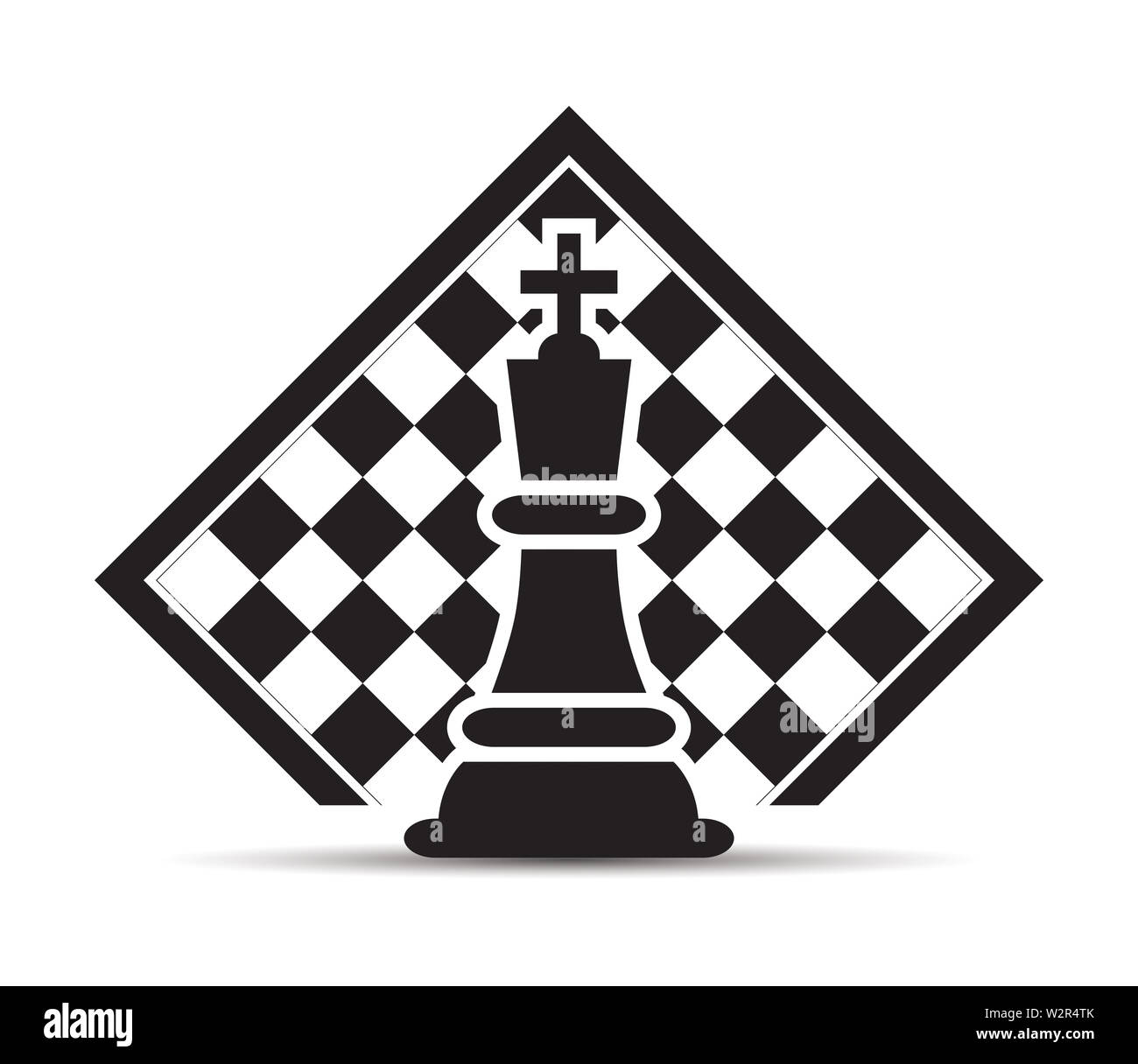 Concept de stratégie d'entreprise avec des chiffres sur un échiquier d'illustration vectorielle moderne. Pièces d'Échecs noir chiffres Illustration. Banque D'Images