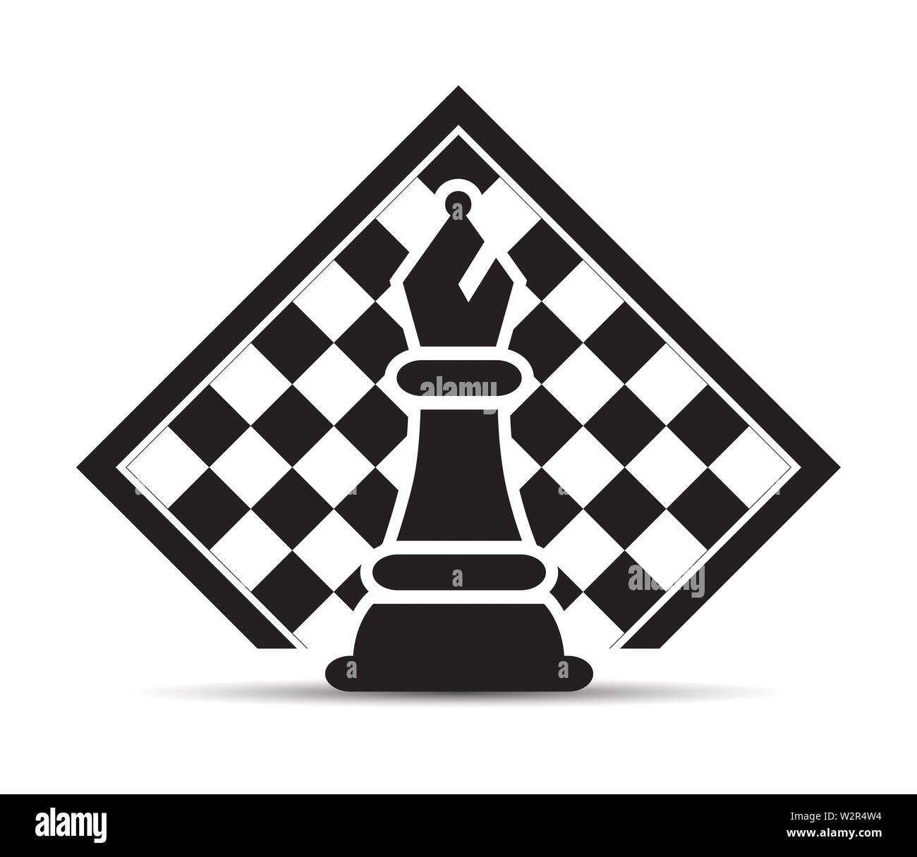 Concept de stratégie d'entreprise avec des chiffres sur un échiquier d'illustration vectorielle moderne. Pièces d'Échecs noir chiffres Illustration. Banque D'Images