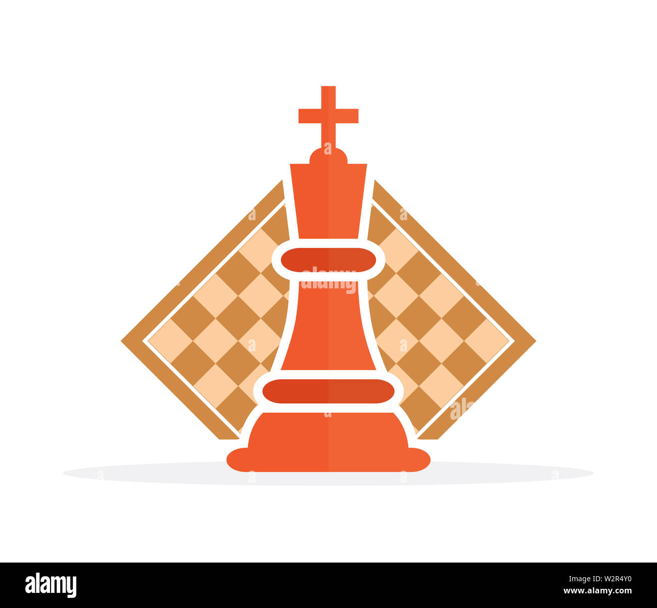 Concept de stratégie d'entreprise avec des chiffres sur un échiquier d'illustration vectorielle moderne. Les chiffres d'Échecs couleur Pièces Illustration. Banque D'Images