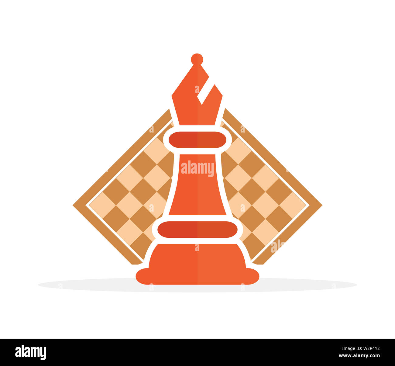 Concept de stratégie d'entreprise avec des chiffres sur un échiquier d'illustration vectorielle moderne. Les chiffres d'Échecs couleur Pièces Illustration. Banque D'Images