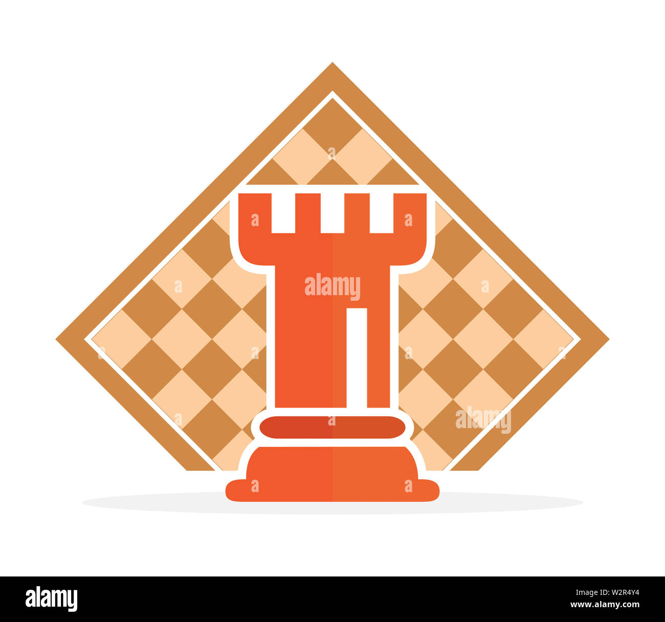 Concept de stratégie d'entreprise avec des chiffres sur un échiquier d'illustration vectorielle moderne. Les chiffres d'Échecs couleur Pièces Illustration. Banque D'Images
