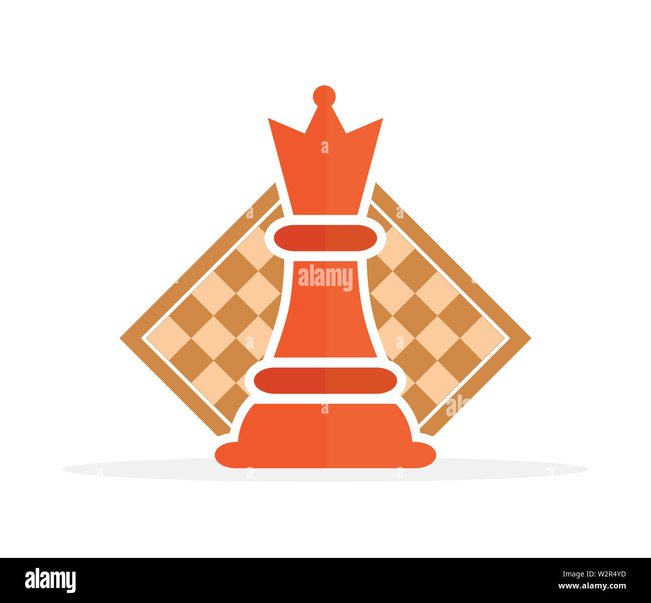 Concept de stratégie d'entreprise avec des chiffres sur un échiquier d'illustration vectorielle moderne. Les chiffres d'Échecs couleur Pièces Illustration. Banque D'Images