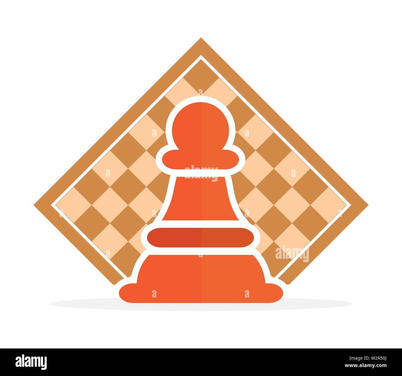 Concept de stratégie d'entreprise avec des chiffres sur un échiquier d'illustration vectorielle moderne. Les chiffres d'Échecs couleur Pièces Illustration. Banque D'Images