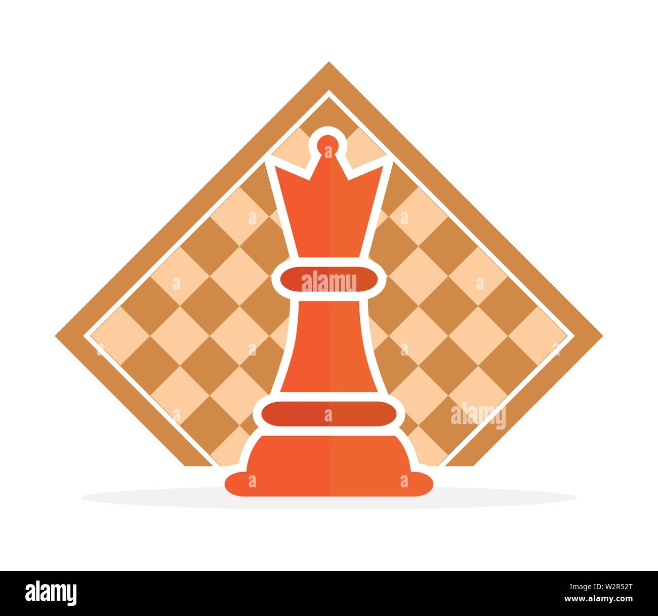 Concept de stratégie d'entreprise avec des chiffres sur un échiquier d'illustration vectorielle moderne. Les chiffres d'Échecs couleur Pièces Illustration. Banque D'Images