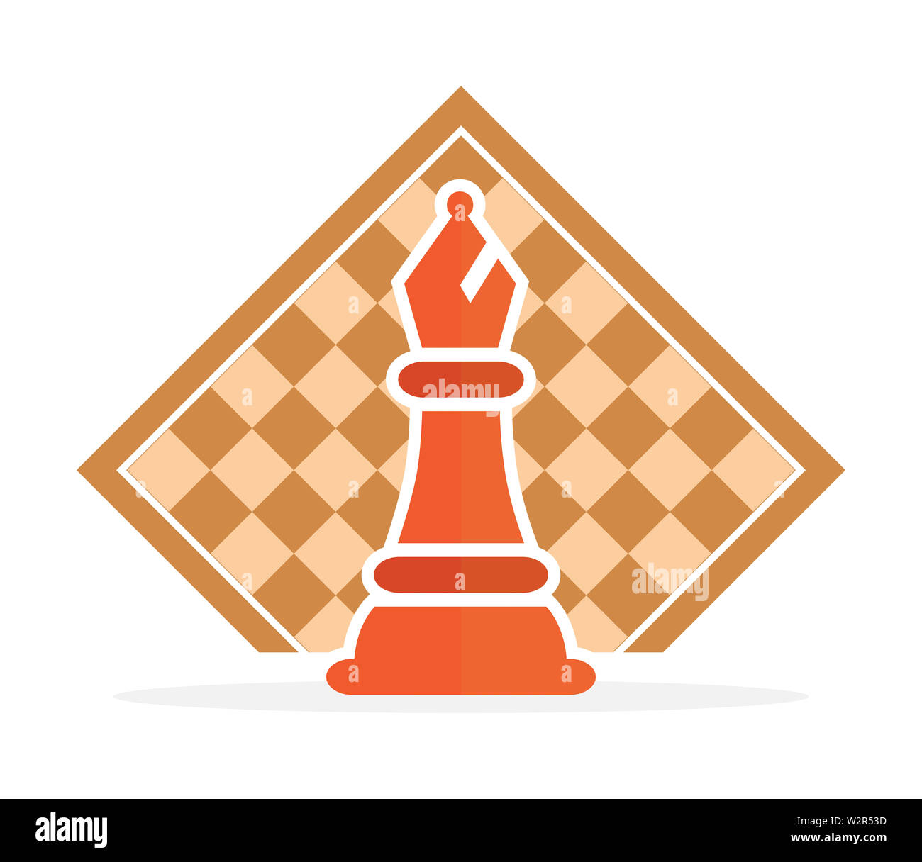 Concept de stratégie d'entreprise avec des chiffres sur un échiquier d'illustration vectorielle moderne. Les chiffres d'Échecs couleur Pièces Illustration. Banque D'Images