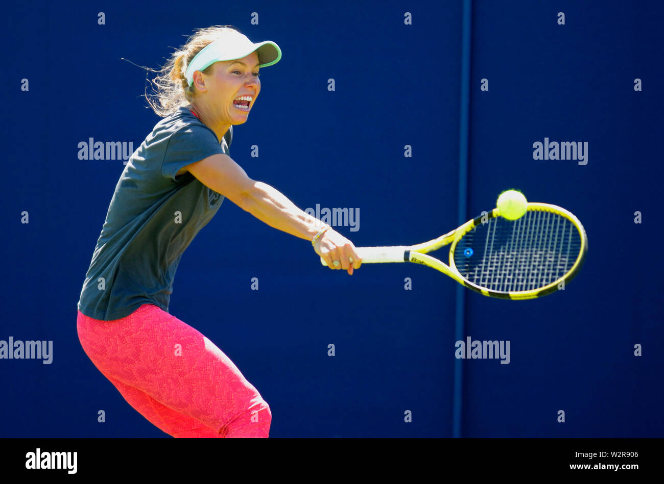 Caroline Wozniacki (Den) à s'entraîner à la nature internationale de la vallée, le Devonshire Park, Eastbourne, Royaume-Uni. 22 Juin 2019 Banque D'Images