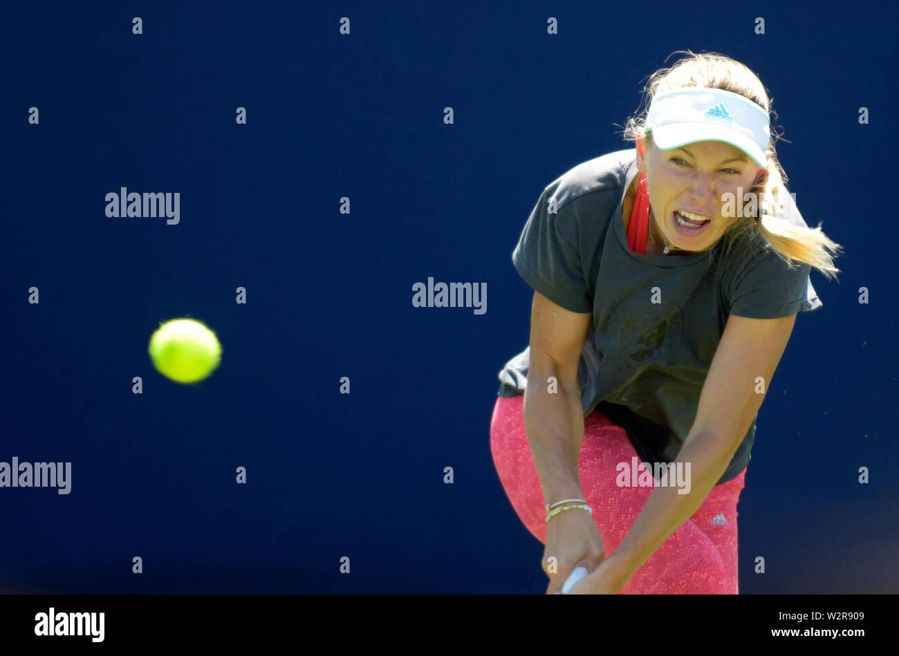 Caroline Wozniacki (Den) à s'entraîner à la nature internationale de la vallée, le Devonshire Park, Eastbourne, Royaume-Uni. 22 Juin 2019 Banque D'Images