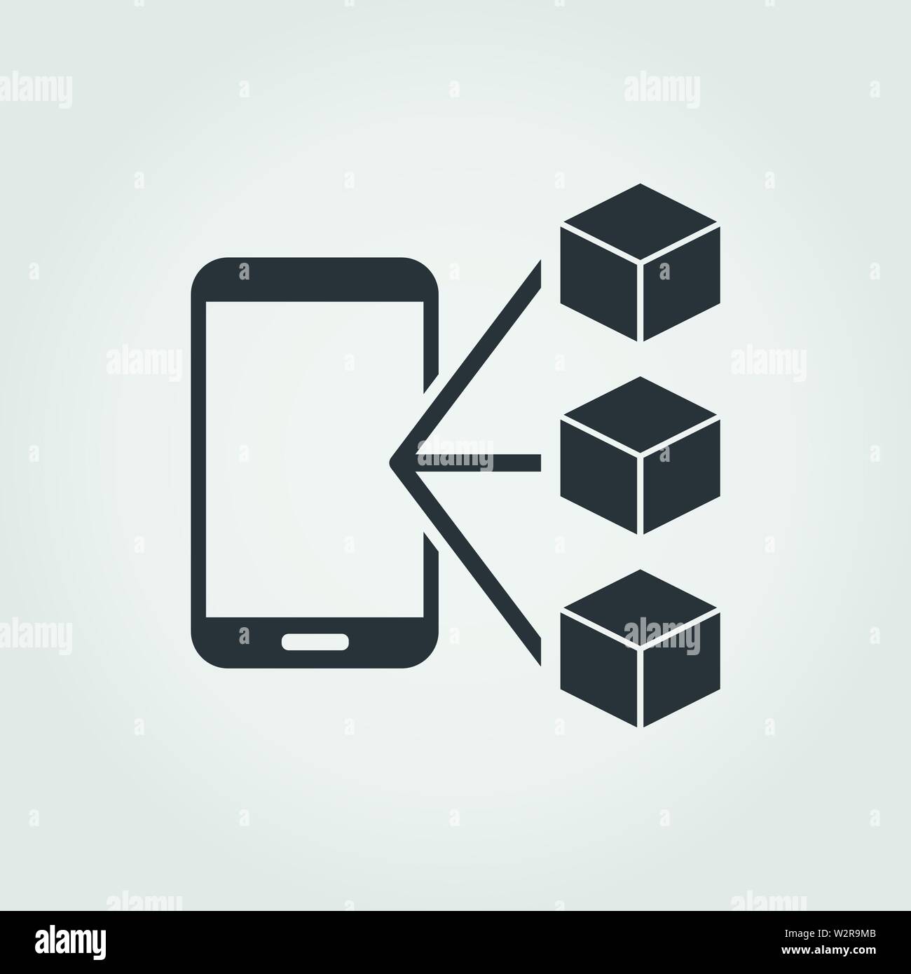 Icône de l'application Blockchain. Design monochrome créatif de la collection d'icônes blockchain. Illustration simple de l'enseigne icône de l'application blockchain pour mobile et Web Illustration de Vecteur