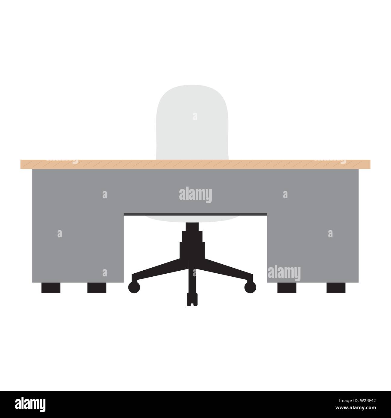 Station de travail isolé image sur fond blanc - Vector Illustration de Vecteur