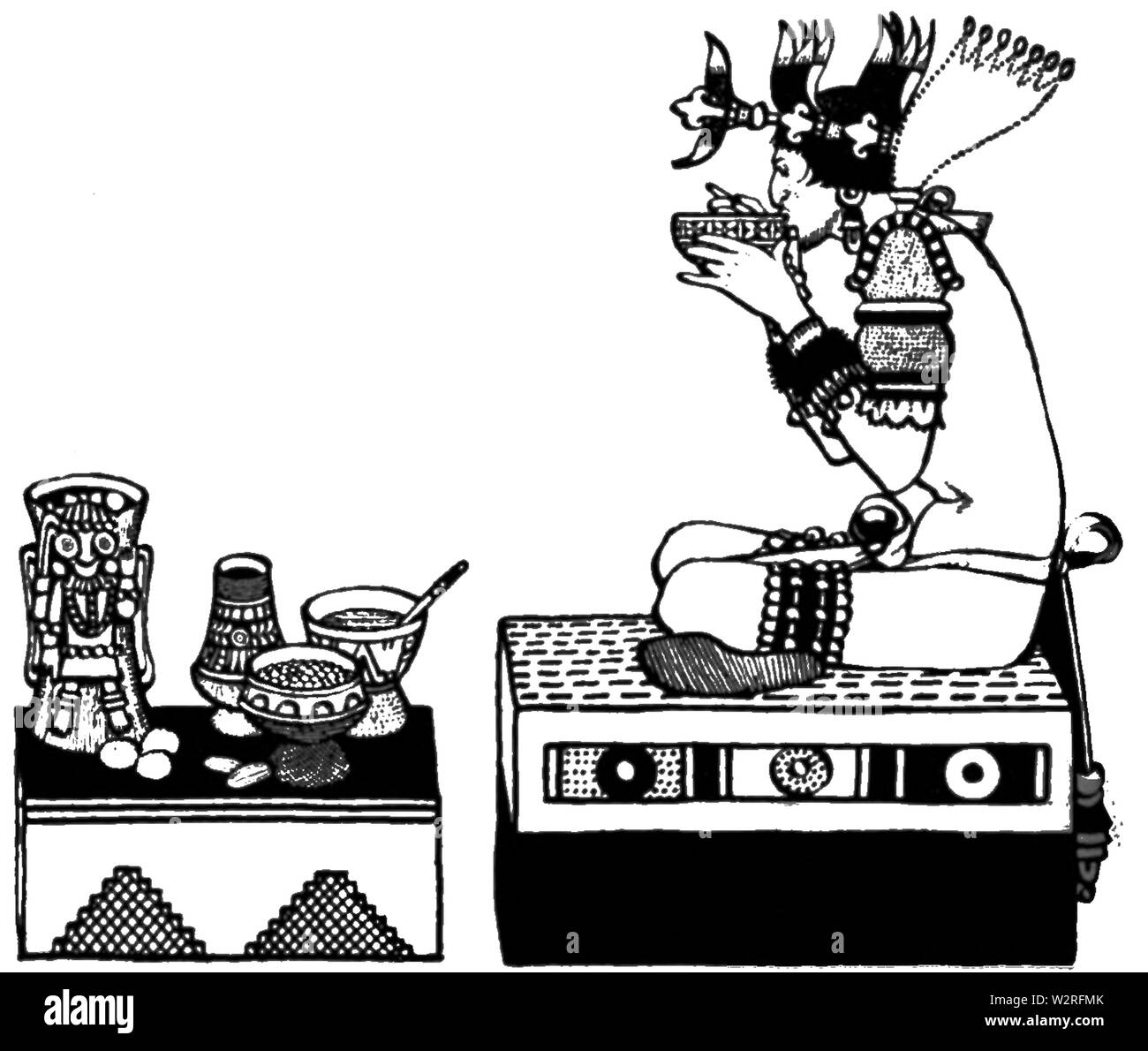 COM V1 D412 l'empereur bu le chocolat Banque D'Images