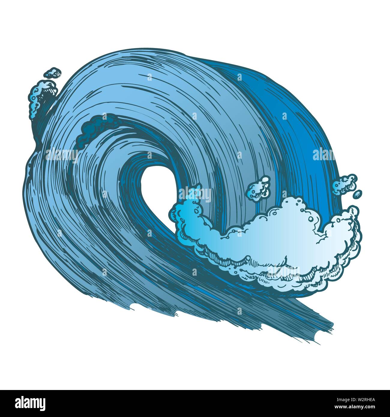 Rupture couleur Marine Mer Tropical Storm Wave Vector Illustration de Vecteur