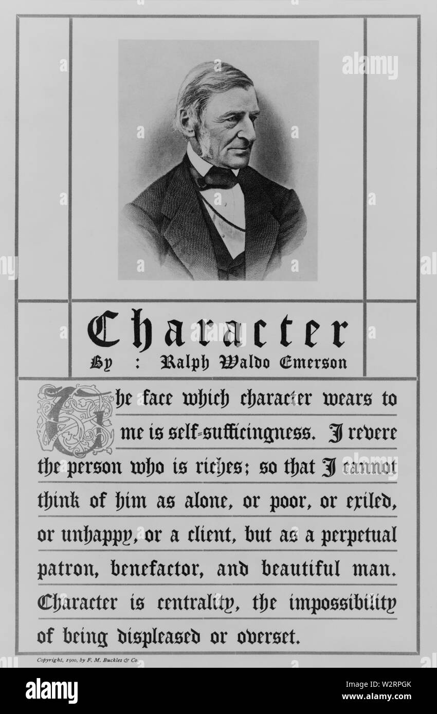 Caractère par Ralph Waldo Emerson Banque D'Images
