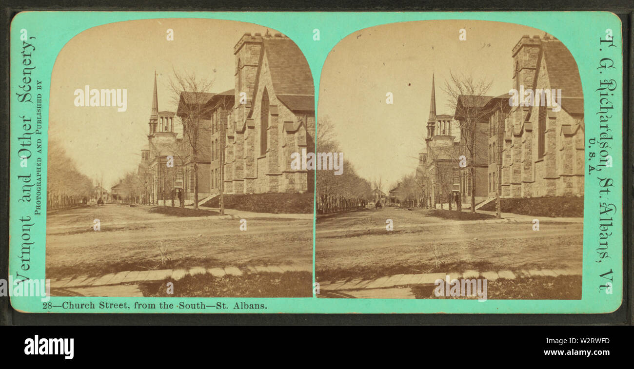 La rue de l'église, du sud, St Albans, par T G Richardson Banque D'Images