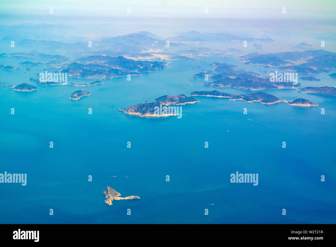 Vue aérienne de la belle île de Geoje en Corée du Sud Banque D'Images