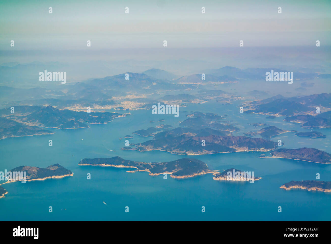 Vue aérienne de la belle île de Geoje en Corée du Sud Banque D'Images