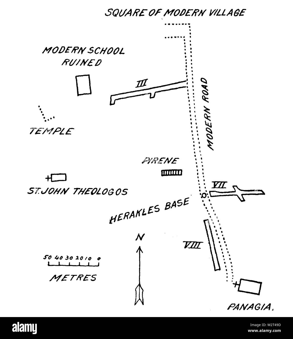 Corinthe plan d'excavation 1898 Banque D'Images