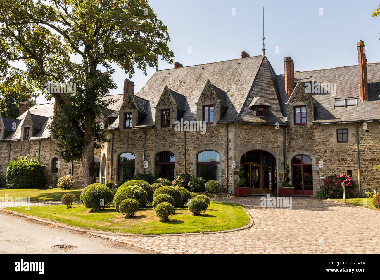 Missillac, France. L'Hôtel Chateau de La Bretesche, un hôtel de luxe dans le vieux terrains du château Banque D'Images