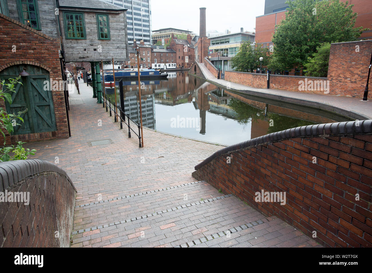 Canal de Worcester, Birmingham Broad st area Banque D'Images