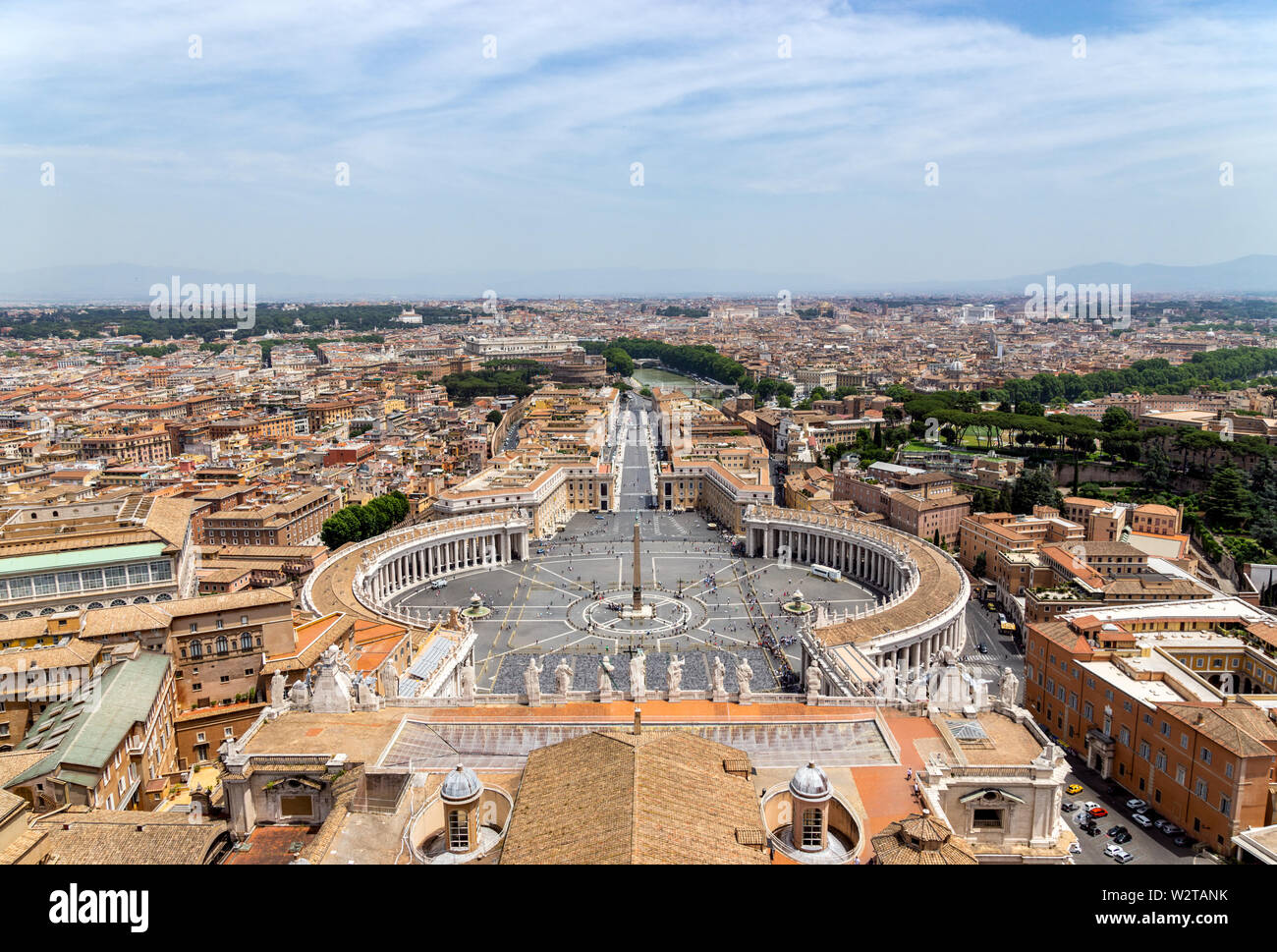 La Place Saint Pierre au Vatican et vue aérienne de Rome Banque D'Images