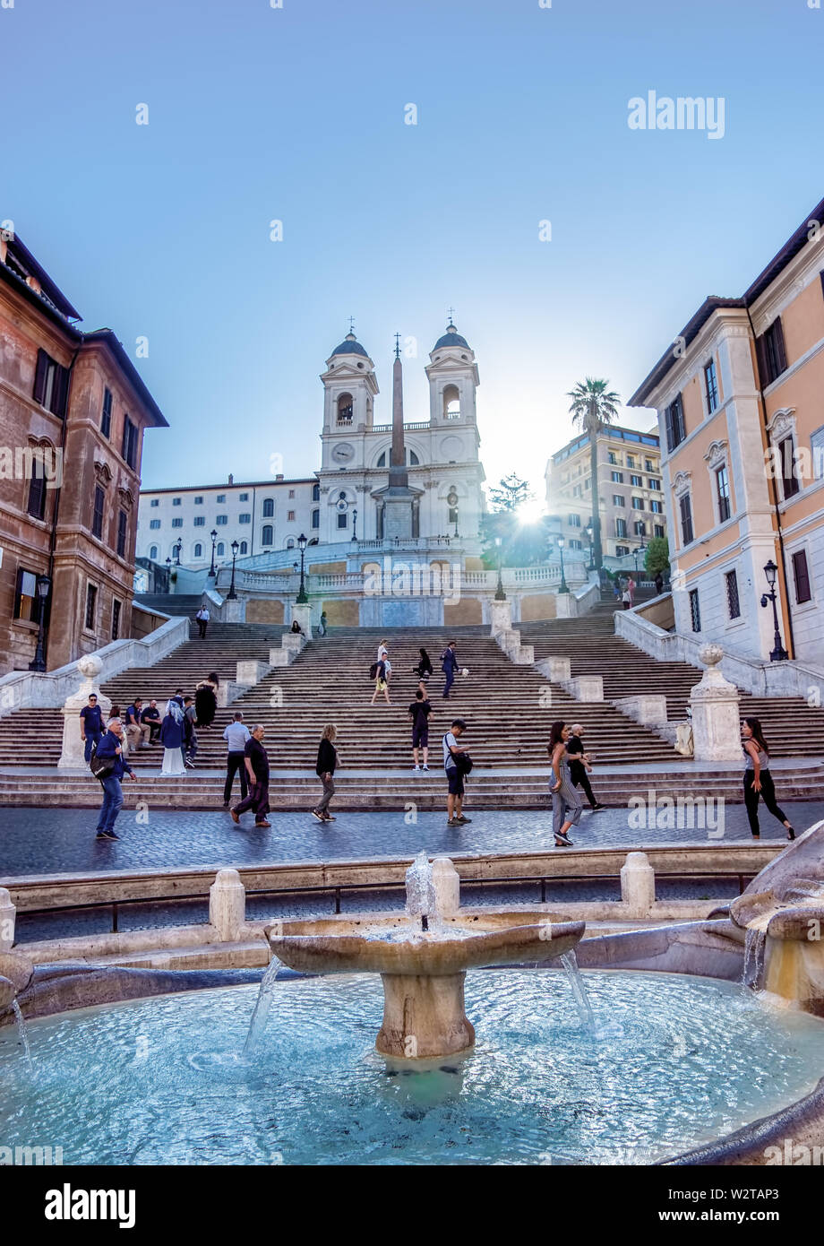 Le lever du soleil sur les Marches Espagnoles et la Piazza di Spagna - Rome, Italie Banque D'Images