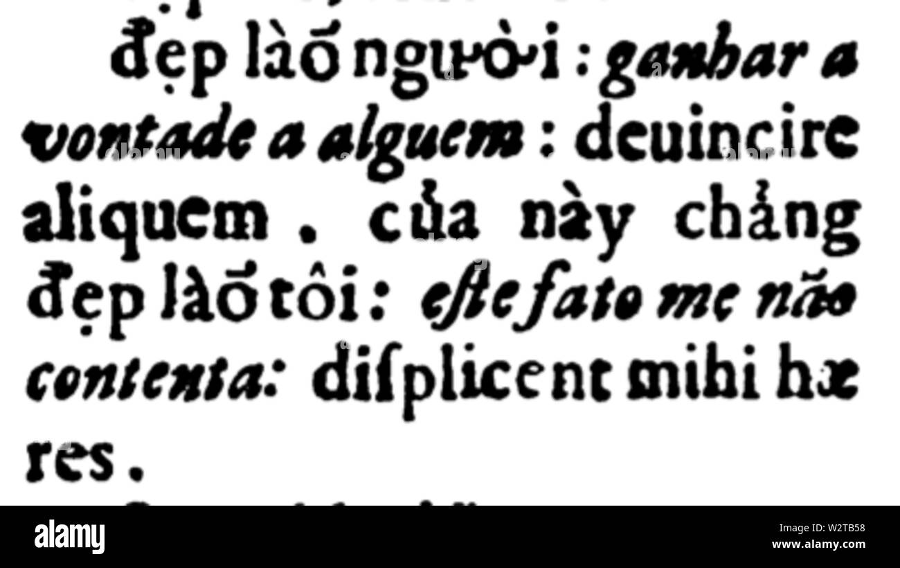 Dictionarium Annamiticum Lusitanum et Latinum, apex vs horn Banque D'Images