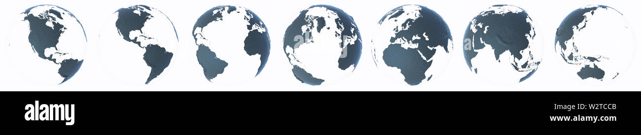 La planète Terre abstract globe set Banque D'Images