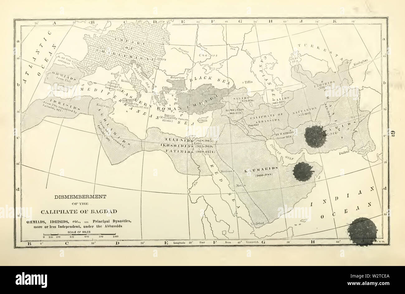 La mutilation du Califat (Atlas de l'histoire européenne, 1909) Banque D'Images