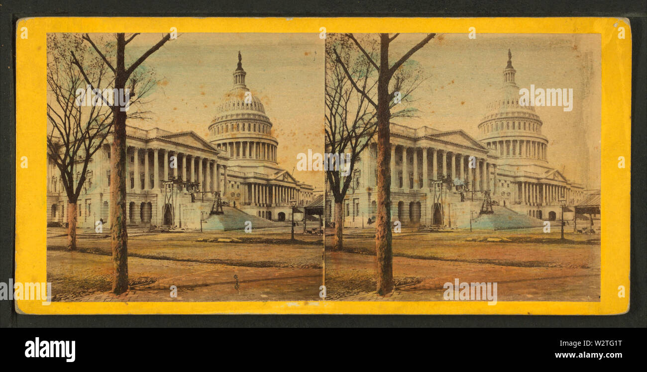 East front de la Capitol portant la dernière pierre, Décembre, 1867, par E & HT Anthony (Entreprise) 2 Banque D'Images