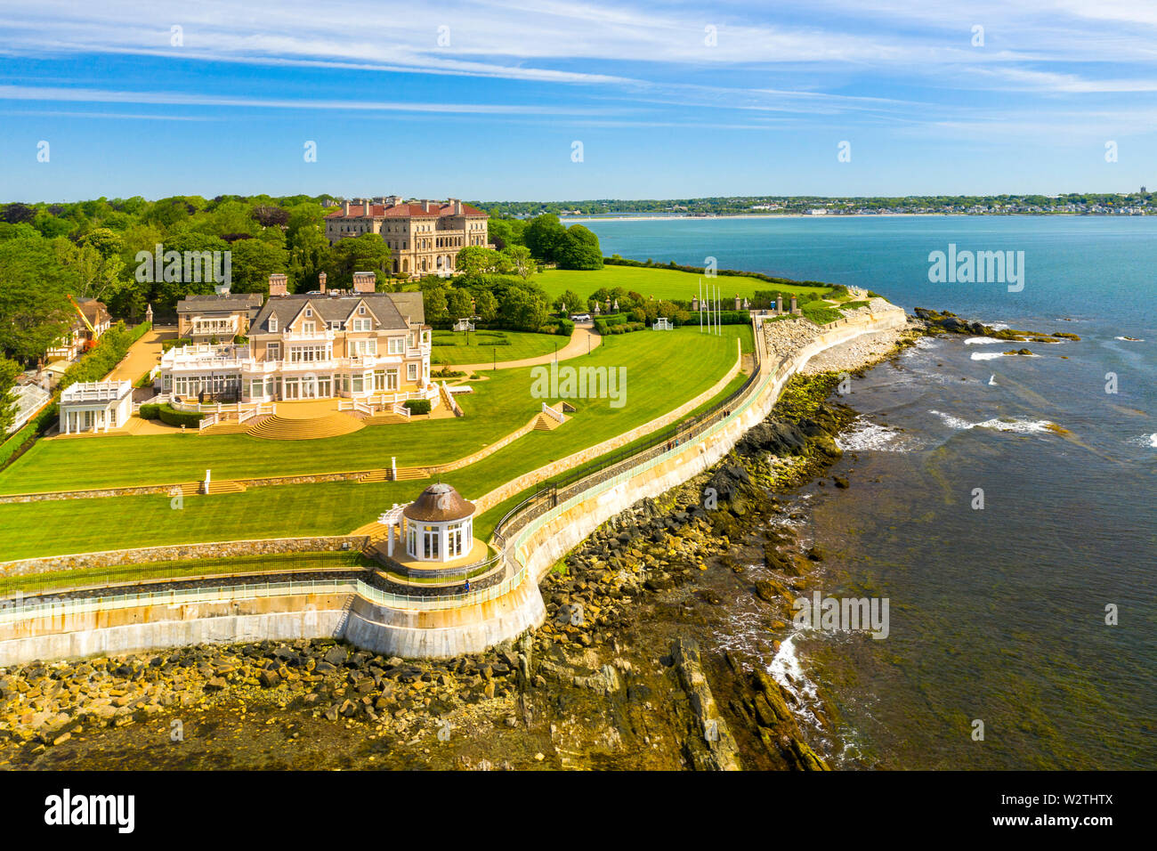 Cliff Walk, Mansions, Newport, Rhode Island, USA Banque D'Images