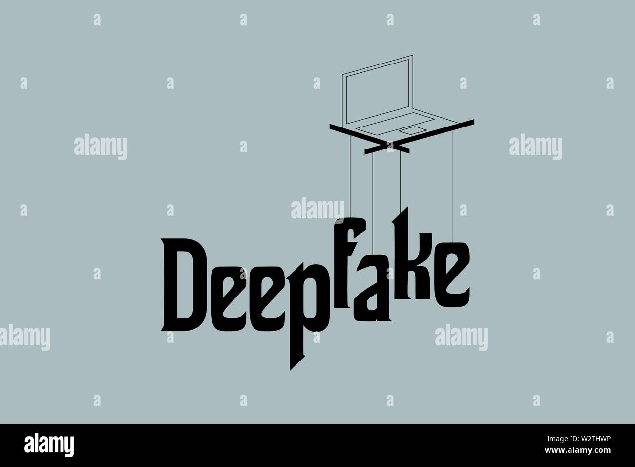 Deepfake l'apprentissage machine concept vector Illustration de Vecteur