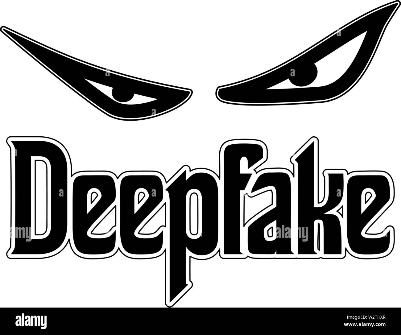 Deepfake concept d'yeux mauvais dans le Vector Illustration de Vecteur