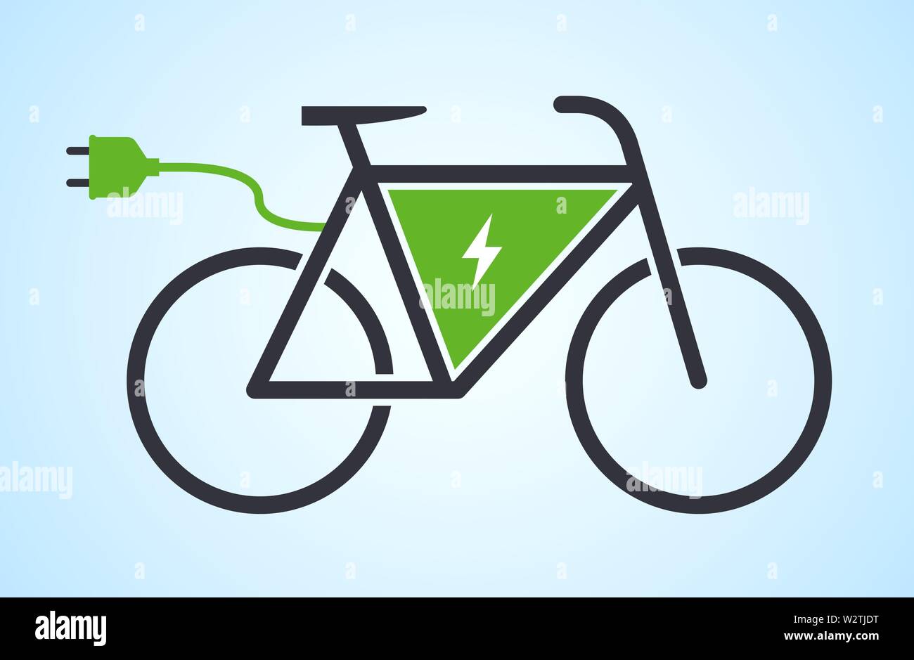 Illustration vectorielle simple d'icône de vélo électrique ou de vélo électronique Illustration de Vecteur