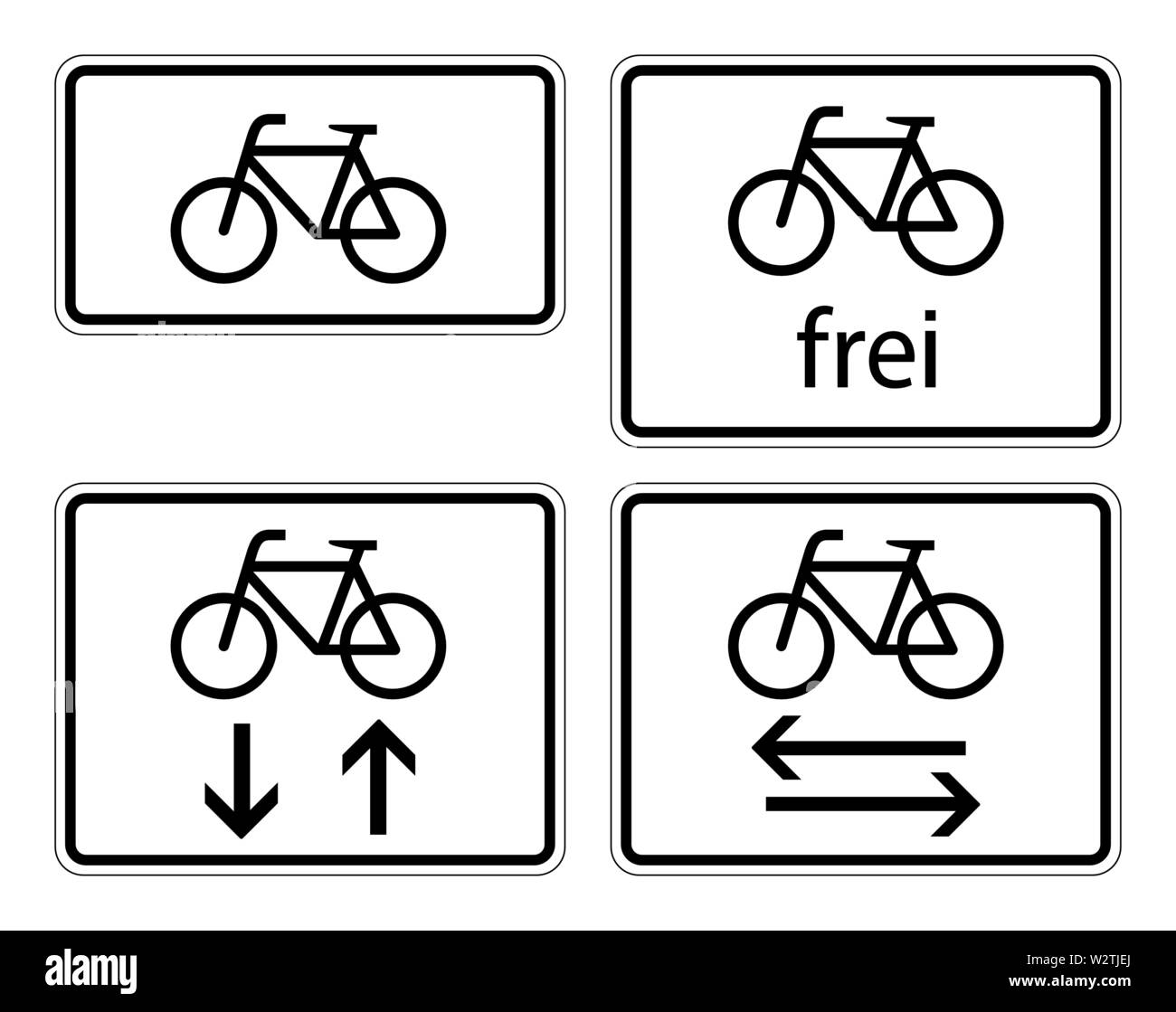 Différents panneaux de rue de vélo ou de vélo illustration graphique vectorielle simple Illustration de Vecteur