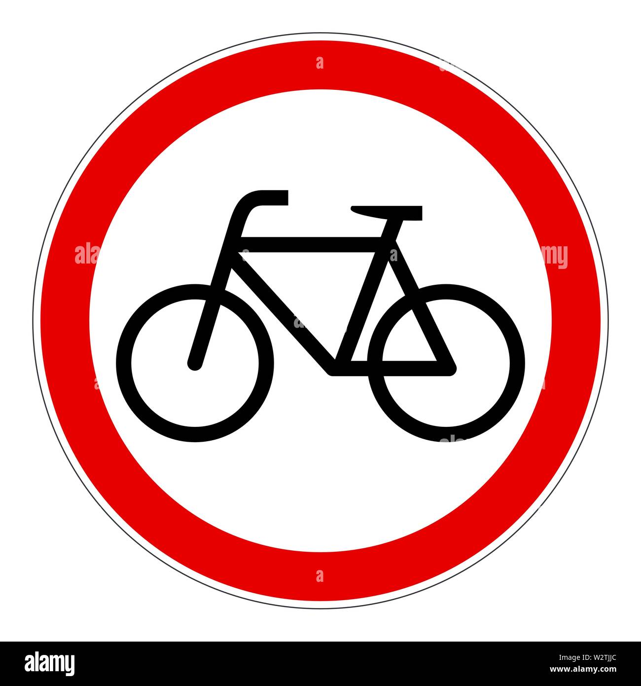 Simple rouge sans vélos vélos interdit signe illustration vectorielle Illustration de Vecteur