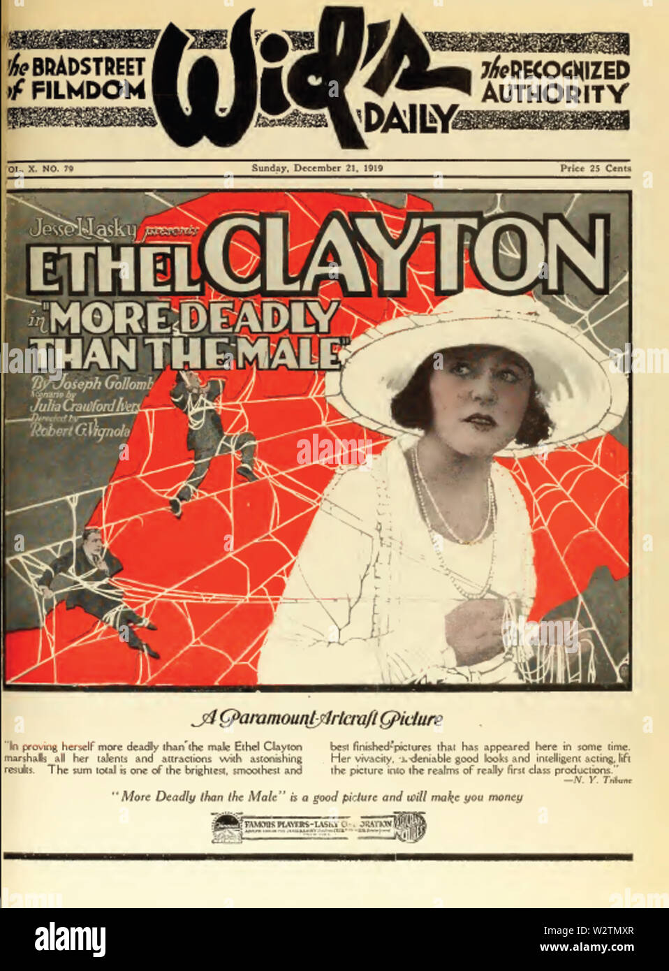Ethel Clayton plus mortelle que l'homme quotidien Film 1919 Banque D'Images