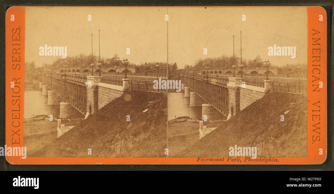 Fairmount Park, Philadelphie Girard Avenue Bridge, à partir de Robert N Dennis collection de vues stéréoscopiques Banque D'Images