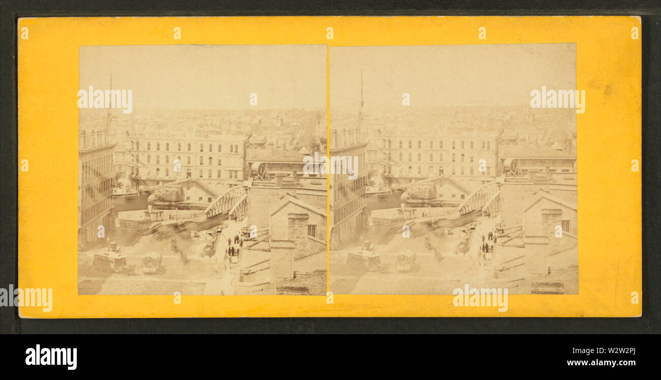 Vue générale de Chicago montrant les bâtiments, de Robert N Dennis collection de vues stéréoscopiques Banque D'Images