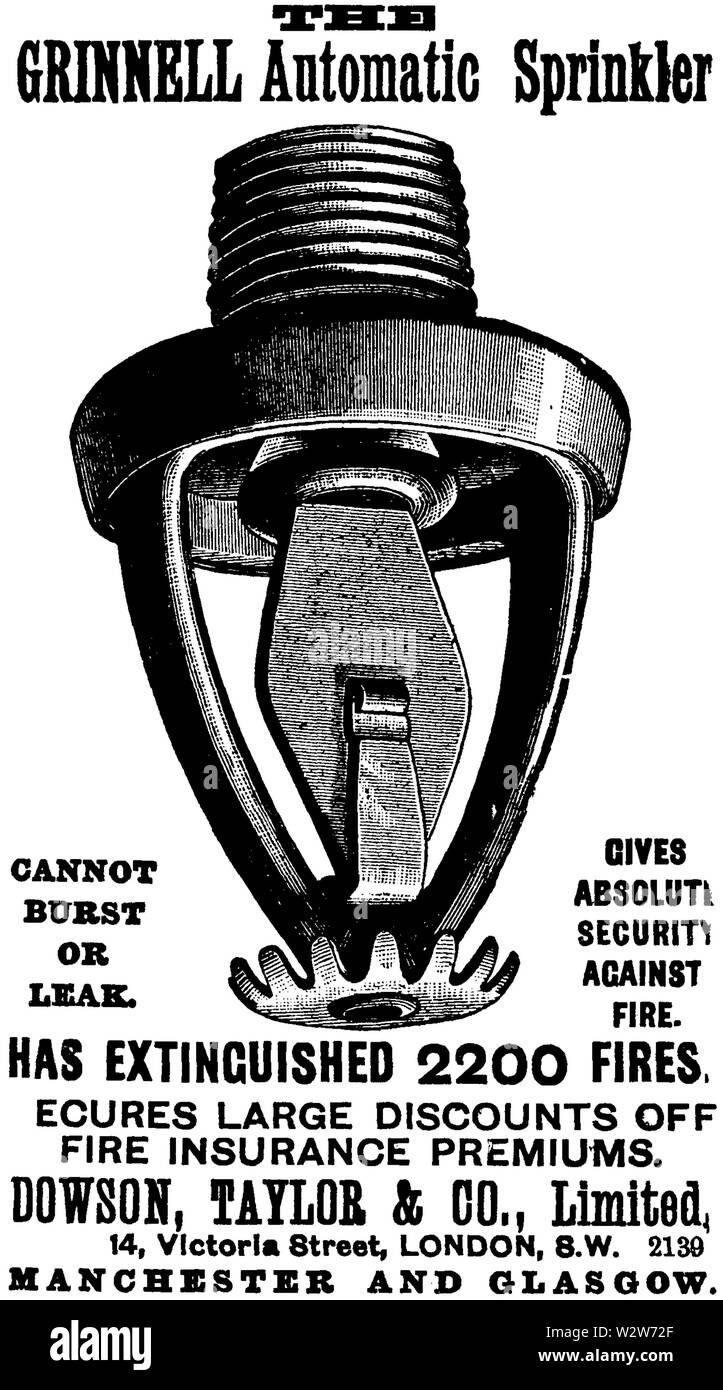 Publicité sprinkleur Grinnell Banque D'Images