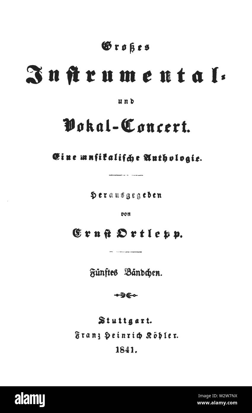 Instrumental- und grosses Vokal-Concert 1841 Titel Banque D'Images