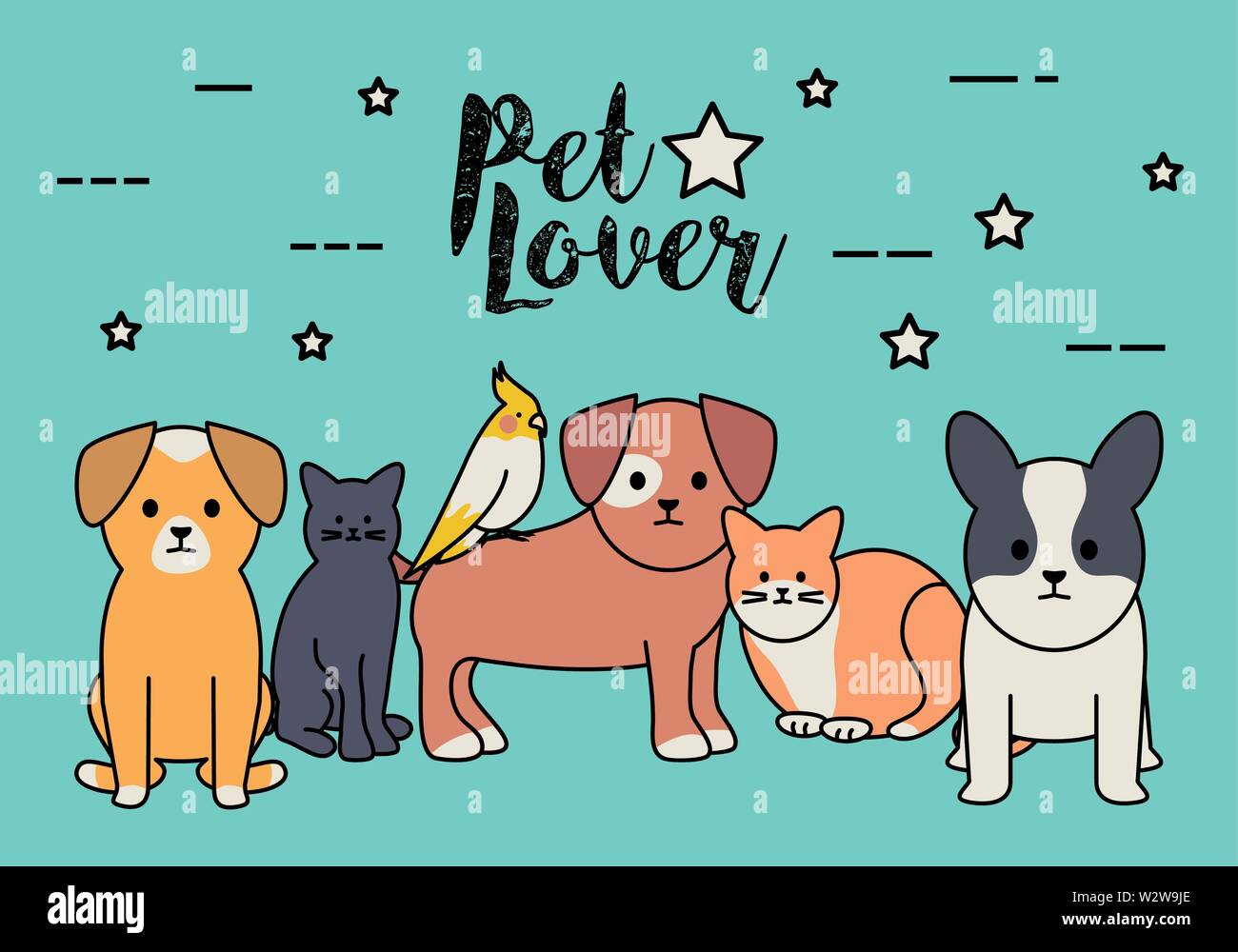 Groupe de mignons personnages adorables mascottes vector illustration design Illustration de Vecteur