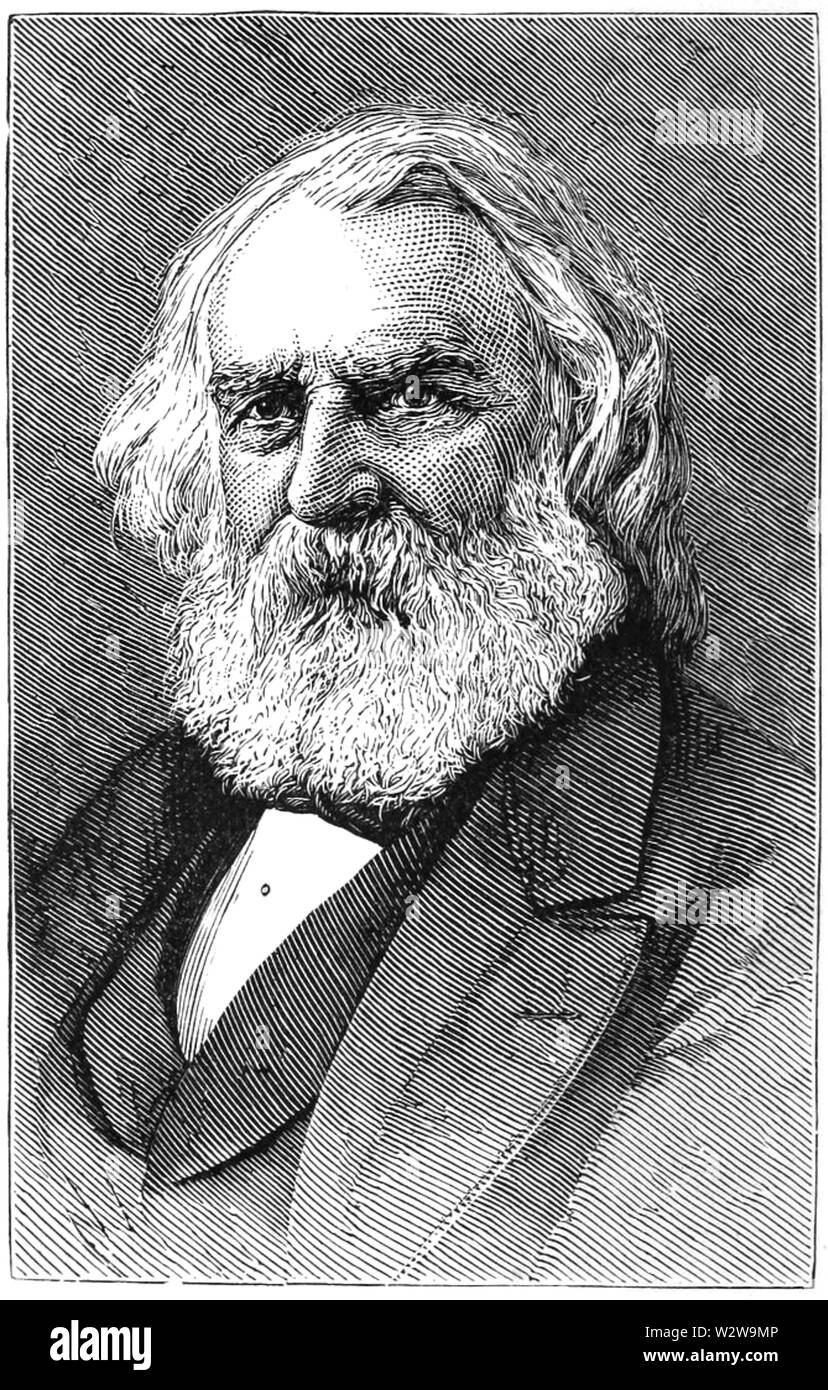 Henry Wadsworth Longfellow portrait gravé Banque D'Images