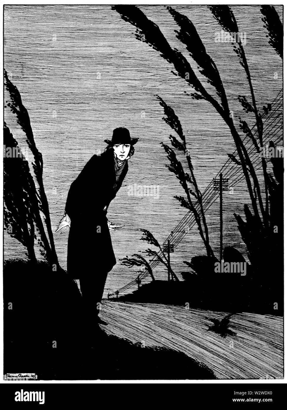 Illustration pour 'Noir et blanc' dans l'année, au printemps Banque D'Images