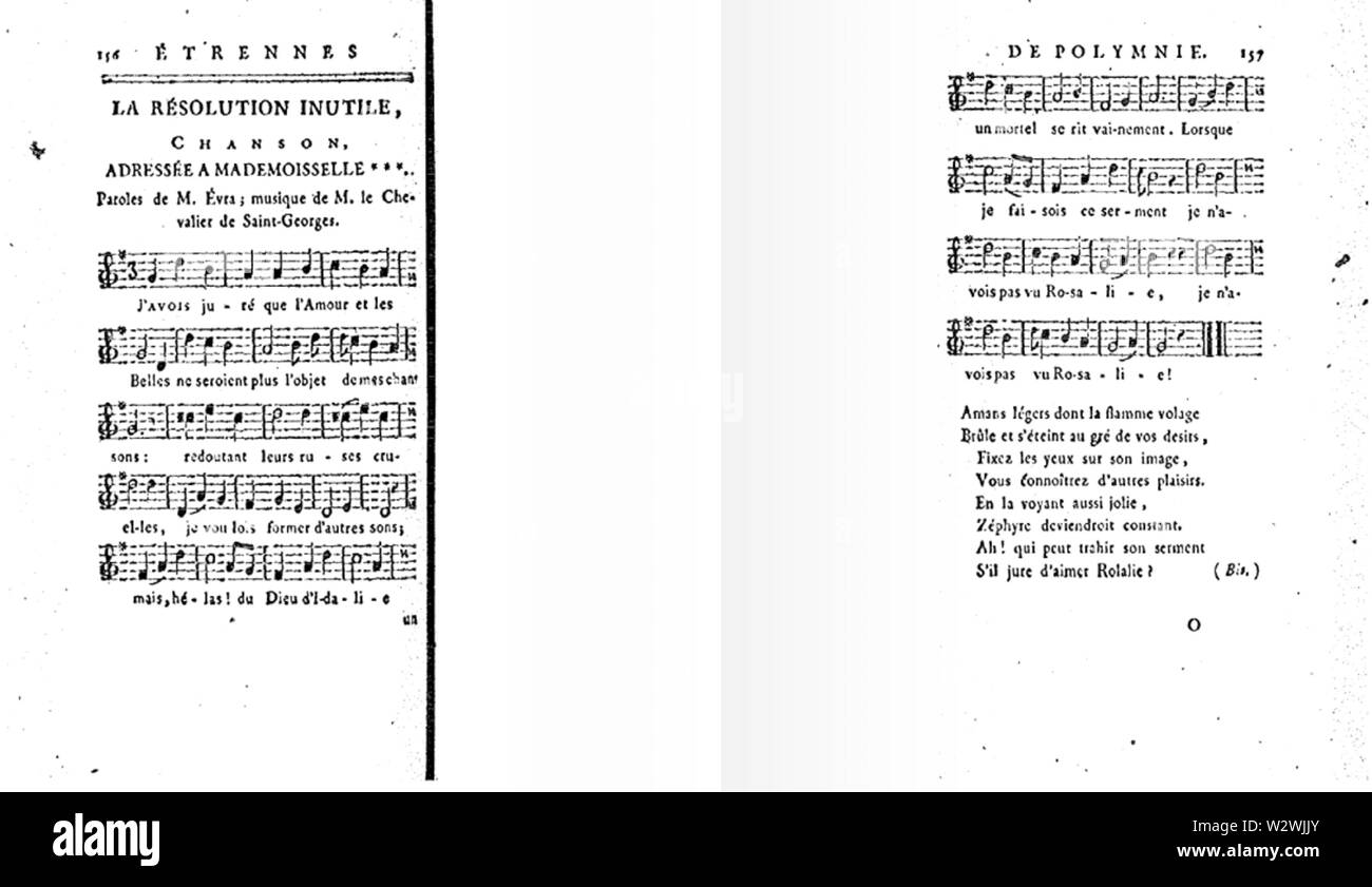 Joseph Bologne de Saint-George, la résolution inutile Banque D'Images Joseph Bologne de Saint-George, la résolution inutile Banque D'Images