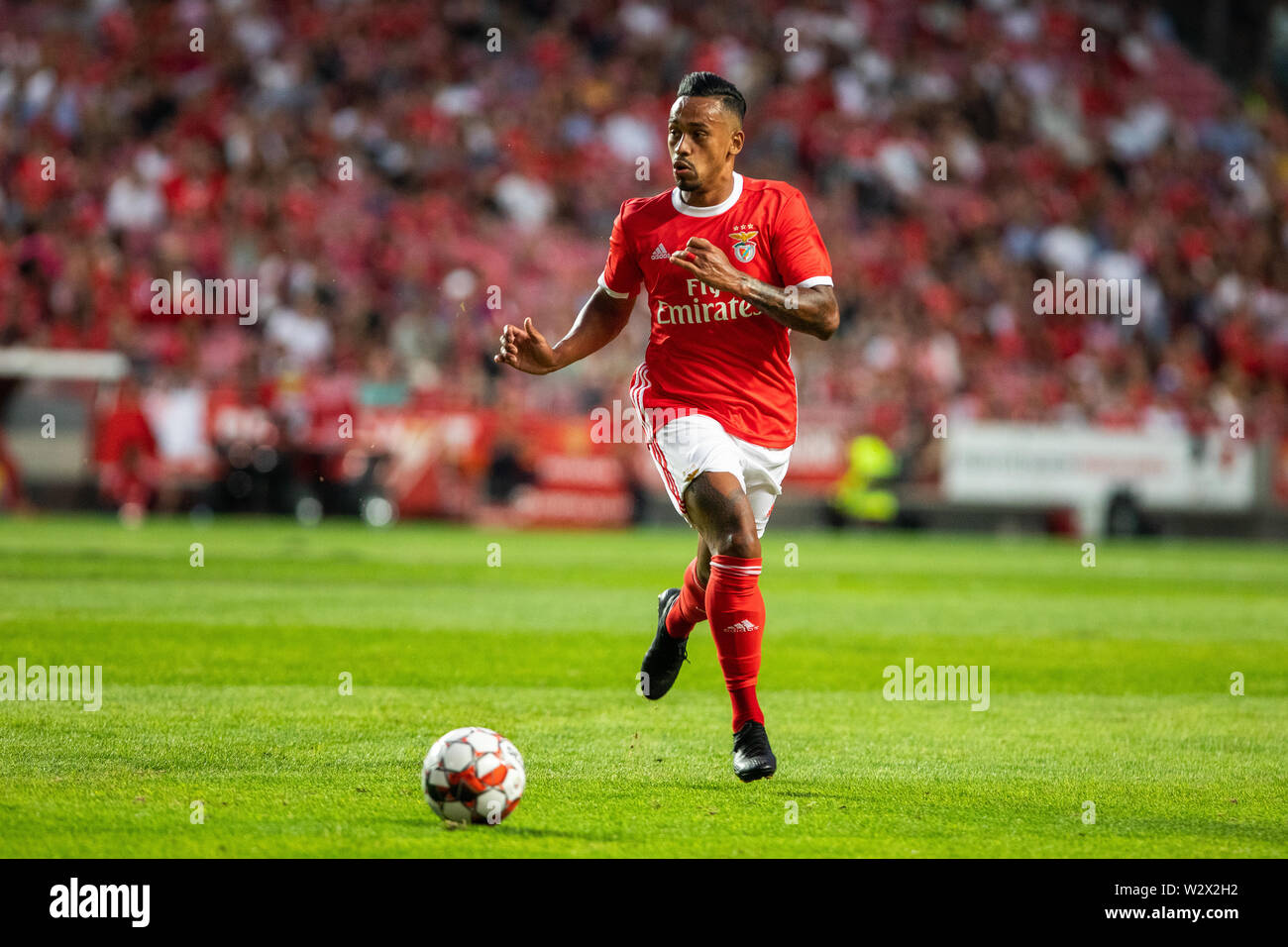 Lisbonne, Portugal. 10 juillet, 2019. Caio Lucas de SL Benfica en action au cours de la match de football d'avant saison 2019/2020 entre SL Benfica vs Royal Sporting Club Anderlecht. (Score final : SL Benfica 1 - 2 Royal Sporting Club Anderlecht) Credit : SOPA/Alamy Images Limited Live News Banque D'Images