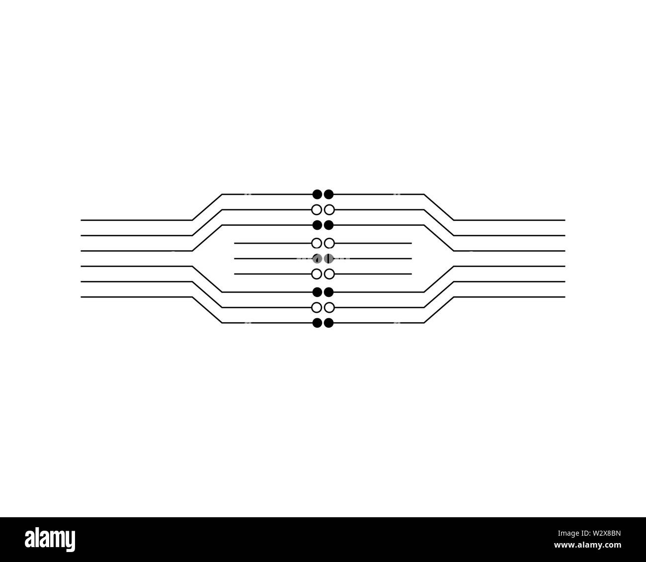 Logo vector illustration modèle Circuit design icône Banque D'Images