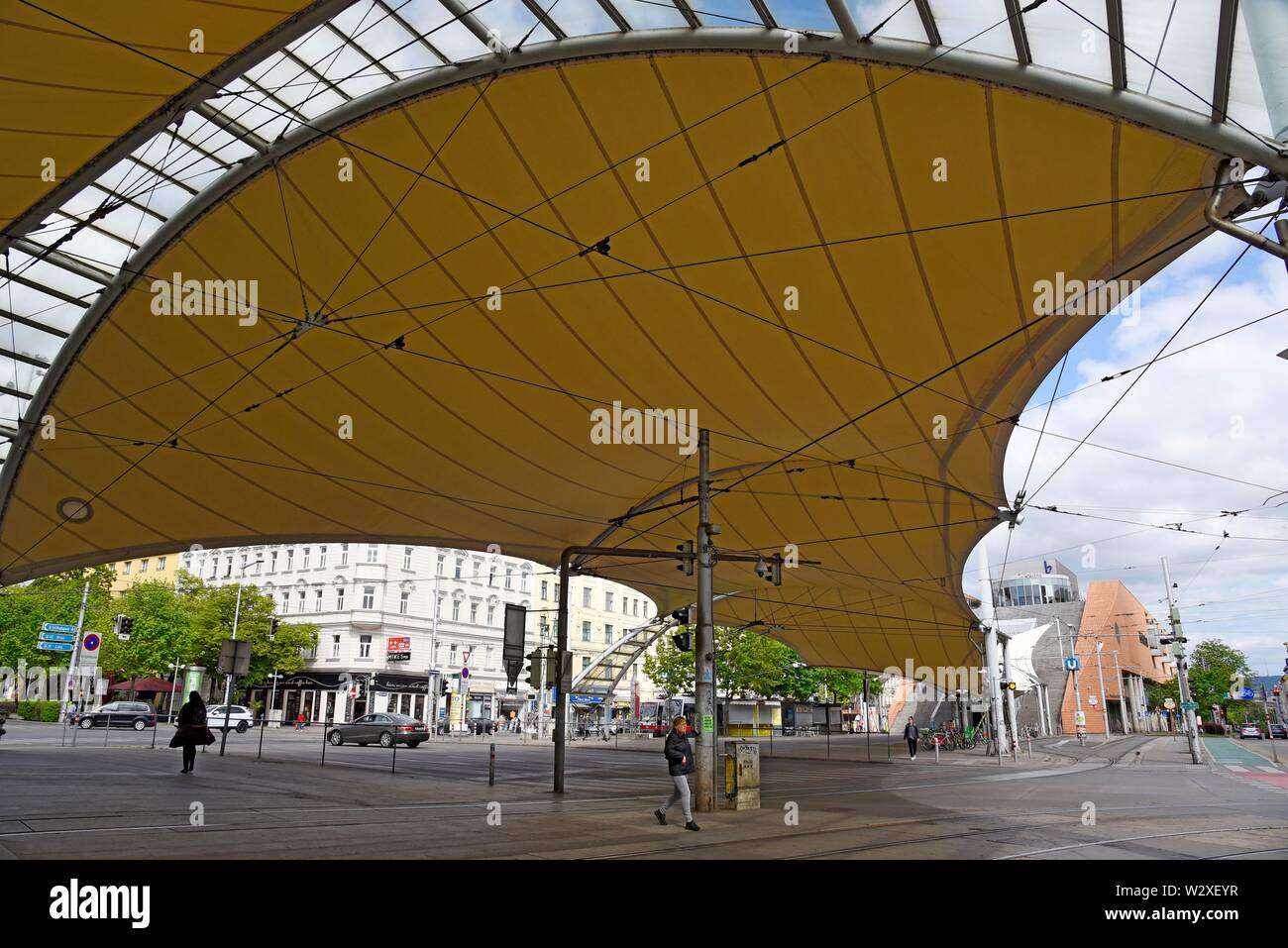 Roland-Rainer-Platz, arrêt de métro, 15ème arrondissement, Vienne, Autriche Banque D'Images