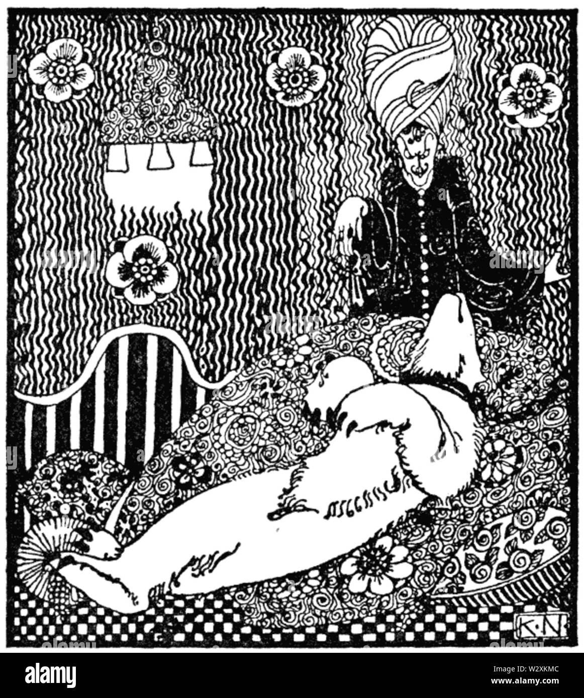 Kay Nielsen - à l'Est du soleil et à l'ouest de la lune - la ceinture bleue Banque D'Images