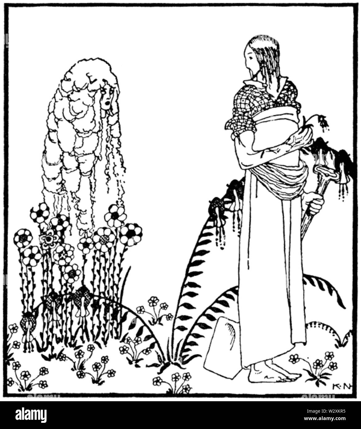 Kay Nielsen - à l'Est du soleil et à l'ouest de la lune - le fils de la veuve Banque D'Images